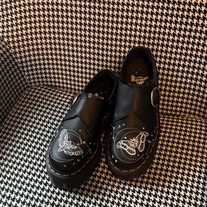 Dr. Martens Kids Black Dress Shoes with White Design